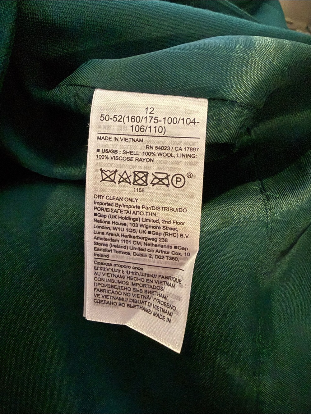 NWOT Banana Republic Lido Blazer Women's Size 12 Paris Green 100% Wool - Picture 9 of 15